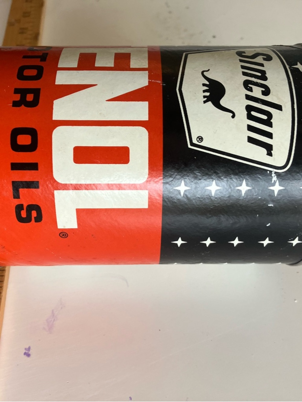 Sinclair Tenol Motor Oils Vintage Can - Black & Red - Picture 2 of 6